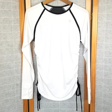 EleVen by Venus Williams Tangle Long Sleeve Ruched Top-Blue/Black-Ruched-S-NWT