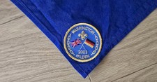 Scouting, blue Neckerchief commemorating 2003 Hilden/Warrington Scout exchange