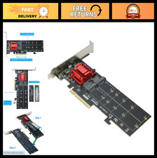 Dual NVMe PCIe Adapter Card - M.2 NVMe SSD to PCIe 3.1 x8/x16, Supports 22110/22