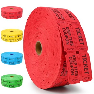 4000 PCS 2000 Pair Raffle Ticket Double Roll Name Phone Number Event Red