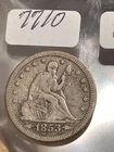 1853 P SEATED LIBERTY QUARTER WITH RAYS AND ARROWS