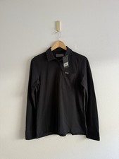 FIGS Pro Pique Scrub Polo Long Sleeve Black women  s Size Small NWT