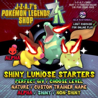   SHINY LUMIOSE CITY STARTERS 6IV   Pokemon Legends ZA   ALPHA / PERFECT IV  