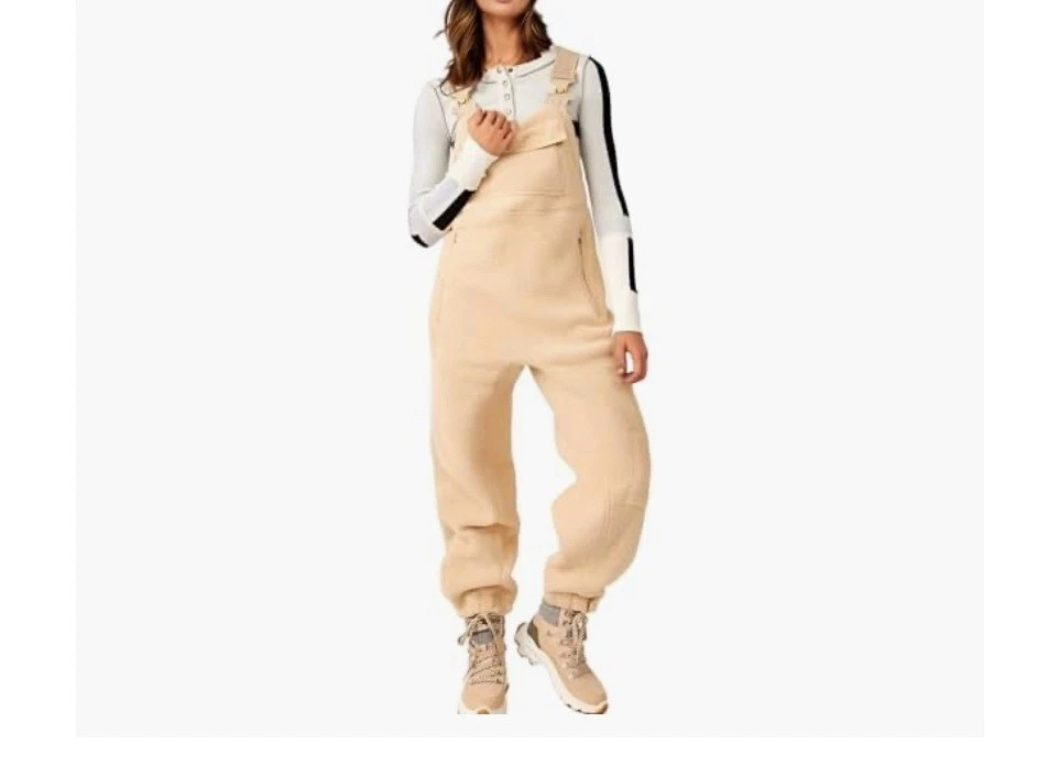 Monos informales holgados con tirantes de invierno #301 para mujer de vellón difuso #301 Foto 4 de 4