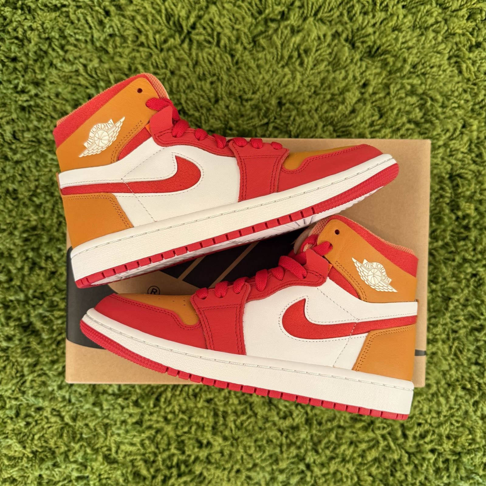 Size 4.5M/6W- Air Jordan 1 Zoom Air CMFT Fire Red Hot Curry W -CT0979-603 DS NIB