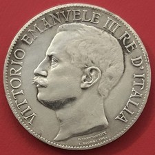 VITTORIO EMANUELE III RE D’ITALIA • Moneta 5 Lire • (1911) Cinnquantenario • BB