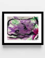 GUAJARDO Original Abstract Expressionism Whale 12X9 Paper Signed Art