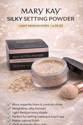 Mary Kay Silky Setting Powder Light Medium Ivory 0.28 oz   Smooth Finish   New