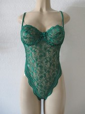 Vintage Victorias Secret Teddy Bodysuit Lace green 34C Lingerie thong