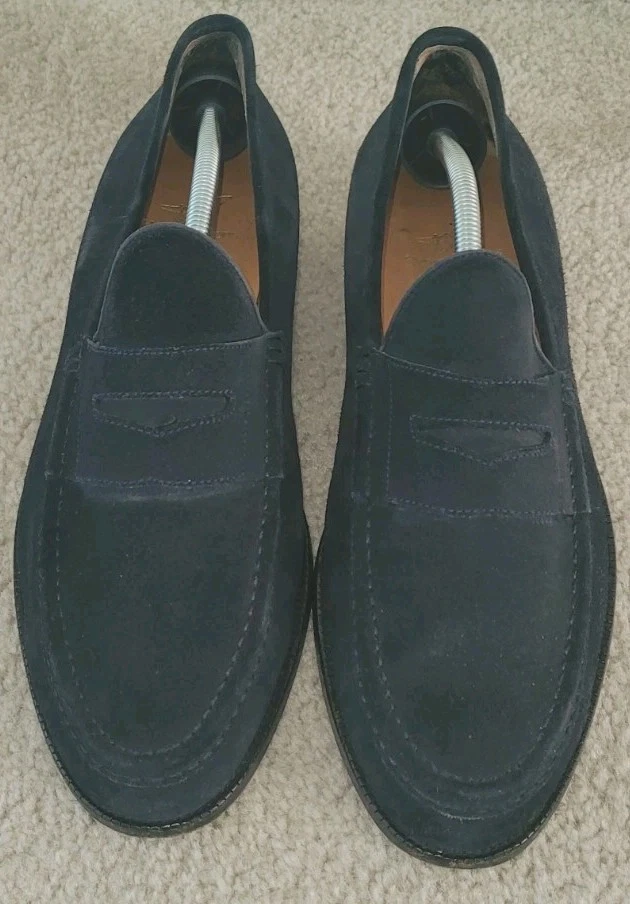 mens Henry Cottons Blue Suede Loafer shoes size 11