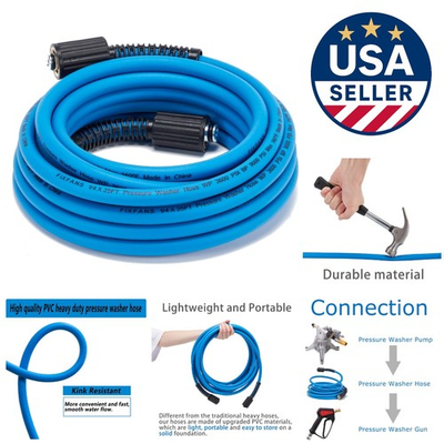 #ad #ad High Performance 25 FT Pressure Washer Hose 3600 PSI Kink Free PVC Material $49.79