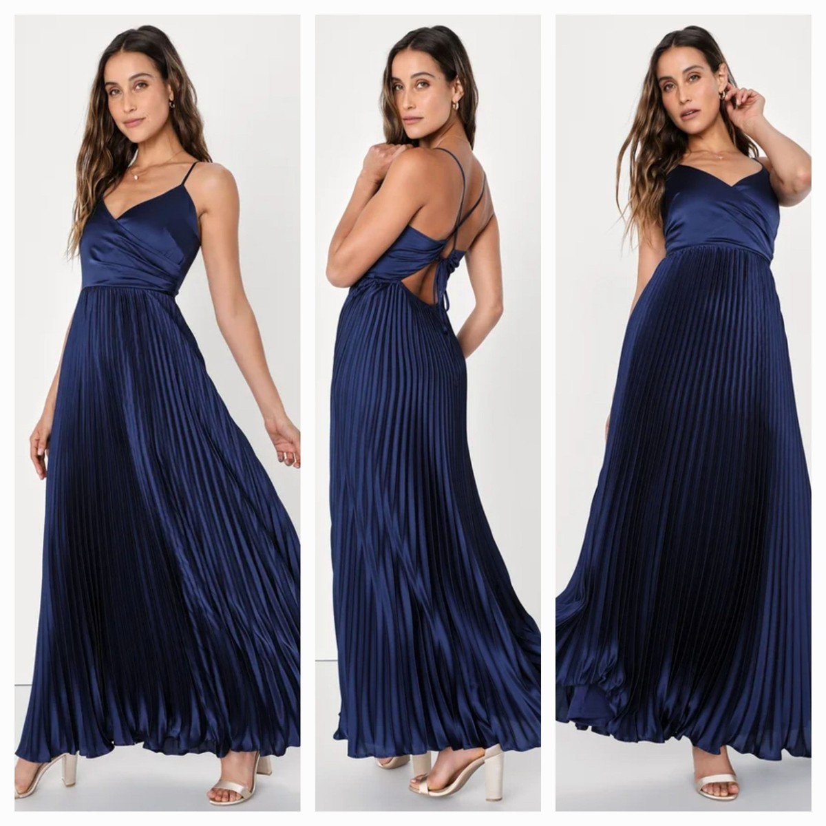 Wrap Dress Lulus Navy Blue Sequin Dress Lulu's Size Medium