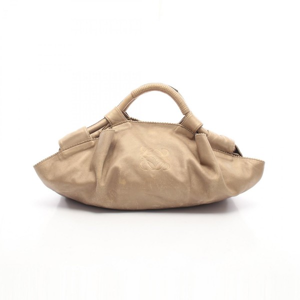 LOEWE Nappa Aire Handbag leather Gold Used Women
