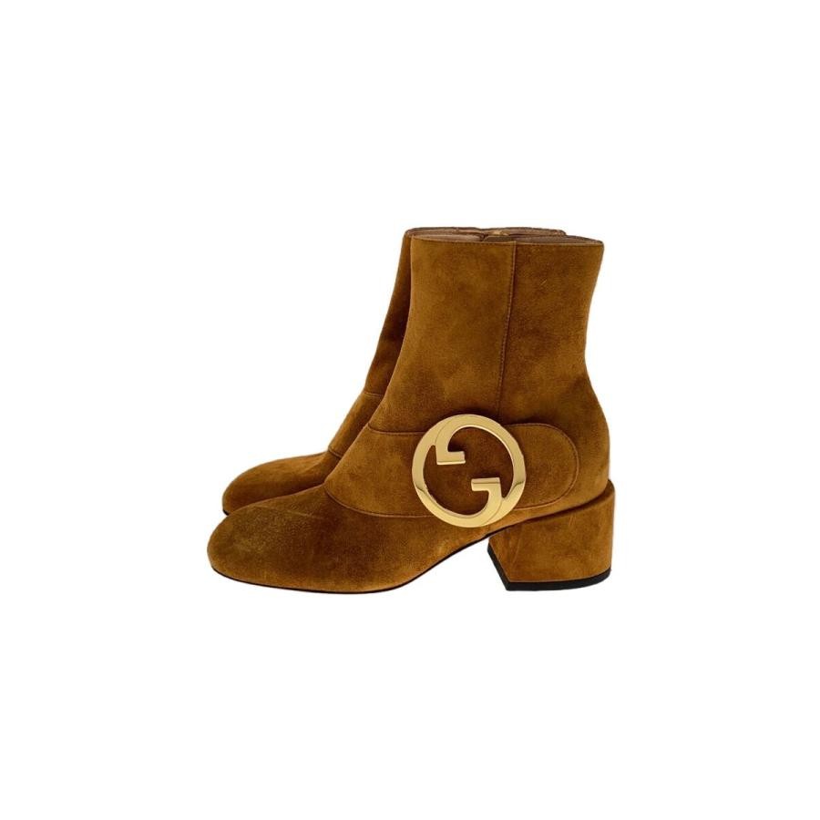 GUCCI Women's Short Gold Hardware Suede Boots Size:35.5/JP:22.5 141223K Authen thumbnail 2