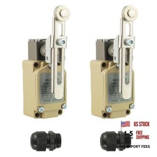 WLCA12-2-Q Adjustable Roller Lever Arm Limit Switch 380V 10A NC-NO 2 Pcs