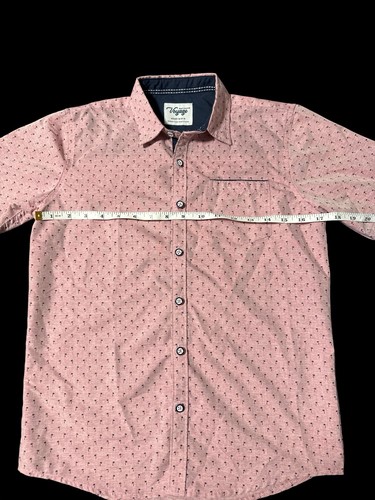 Camicia Craft + Flow Voyage con bottoni ragazzo taglia 10-12 rosa palme hawaiane - Foto 4 di 7