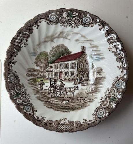 8 -Johnson Bros Heritage Hall 6 1/8” Fruit Bowl Georgian Town House Ironstone UK - Picture 2 of 12