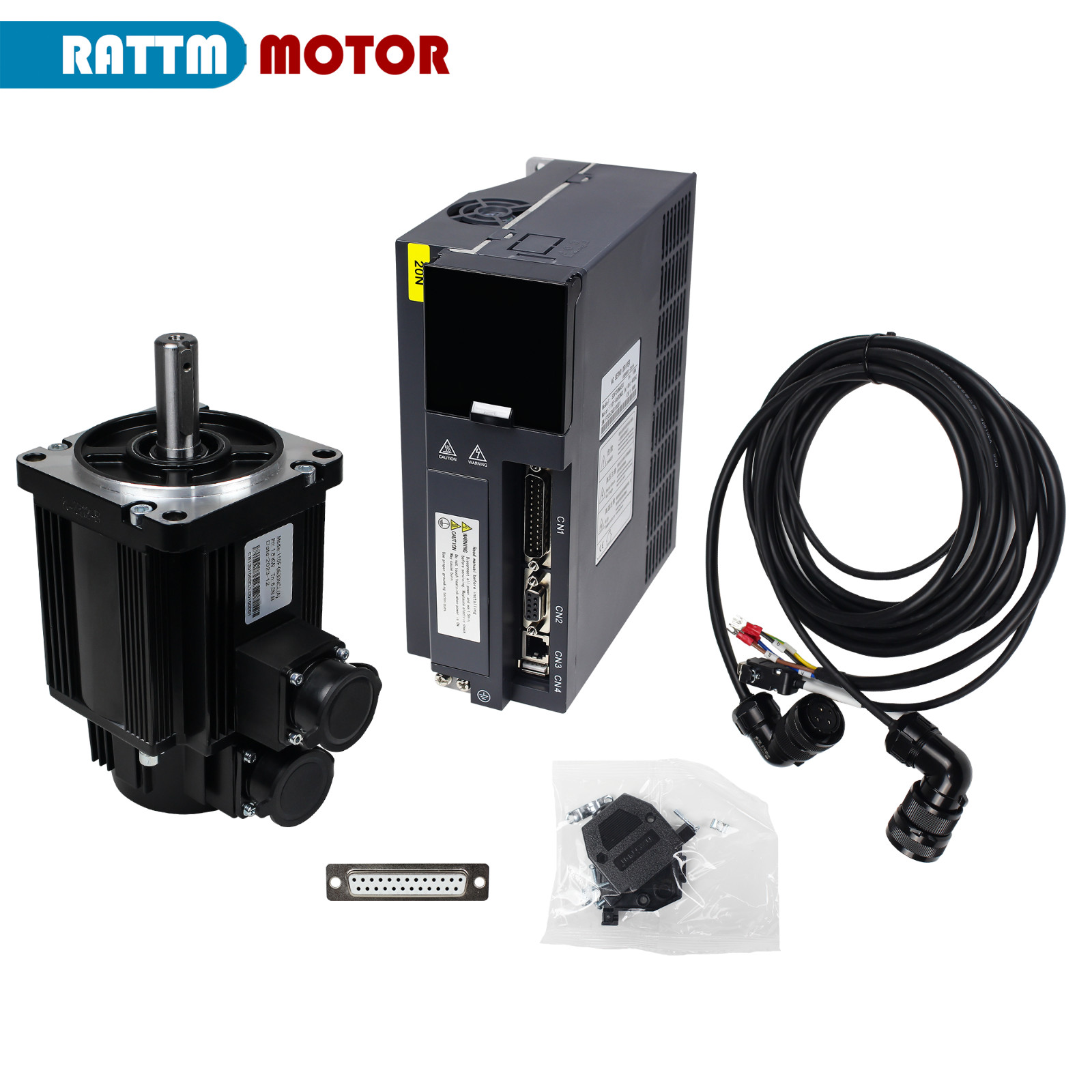 『US』1.8KW 220V AC Servo Motor Driver Kit 4000rpm 16N.m φ19mm Shaft 110mm Flange