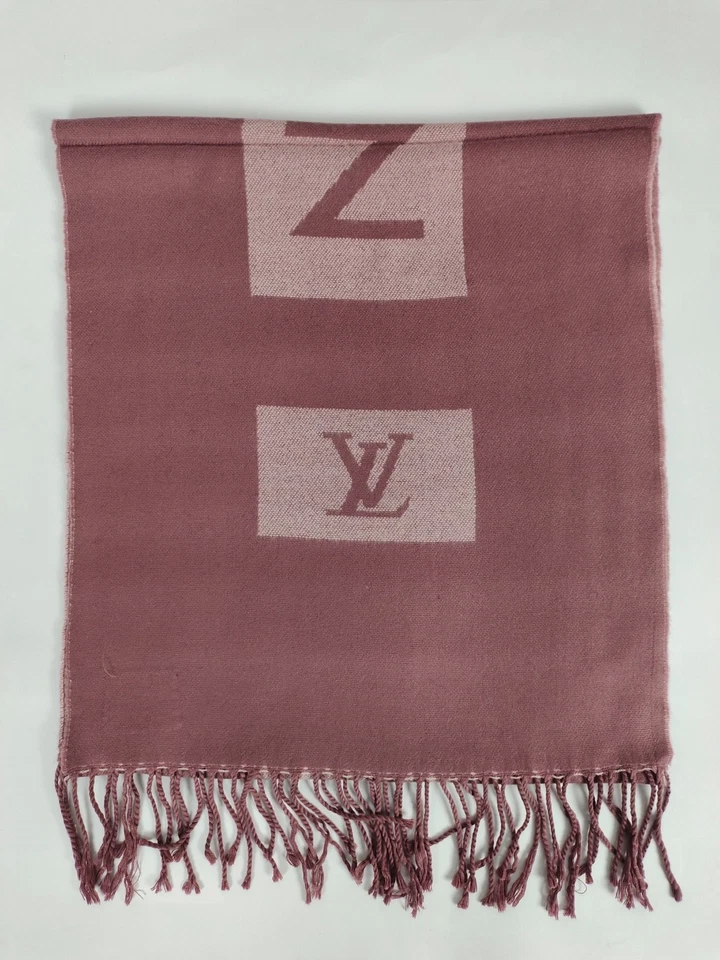 Louis Vuitton genuino vintage rosa lana invierno bufanda bufandas Foto 2 de 4