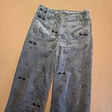 Maeve Anthropologie The Colette Crop Wide-Leg Embroidered Corduroy Pants Sz 27