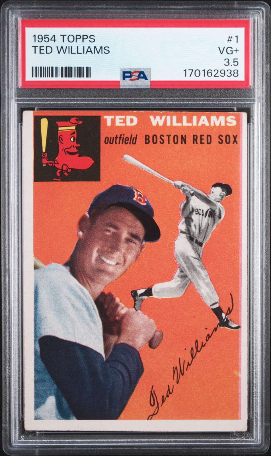 1954 Topps Baseball #1- Ted Williams- REDSOX GREAT -- PSA -- 3.5+ --* JEEJ*!