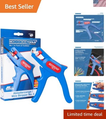 Professional Ergonomic Wire Stripper No. 5 | Integrated Side Cutter, Lightweight