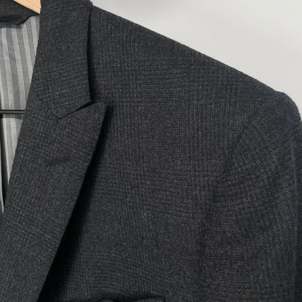 Мужской двубортный блейзер Banana Republic Glen в клетку 40S шерсть Super 120s серый - Изображение 3 из 4