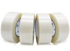 BOMEI PACK 4 Rolls Bi Directional Filament Tape, Fiberglass Filament Strapping T