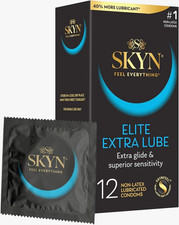 SKYN Elite Extra Lube   Ultra-Thin Lubricated Latex-Free 12 Condoms Ultra-Silky