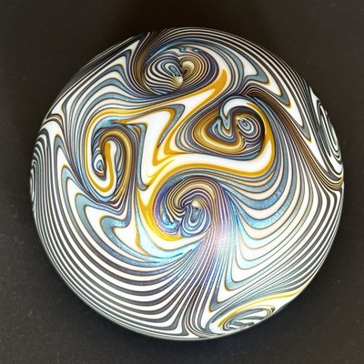 Steve Smyers, Northern Star Glass, Pulled Feather 2 3/4'' Briefbeschwerer 1976