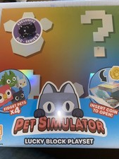 Pet Simulator Lucky Block Playset w/ 4 Fidget Pets Coin + Exclusive DLC NEW