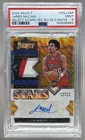 Jared McCain 2024 Panini Select Gold Wave Prizm RC Jersey Patch Auto 8/10 PSA 9
