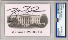 President George W Bush SIGNED AUTOGRAPH White House Engraving Cut PSA DNA COA