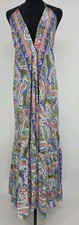 Swarna Greece Art Silk Boho Maxi Dress Hippie Festival One Size