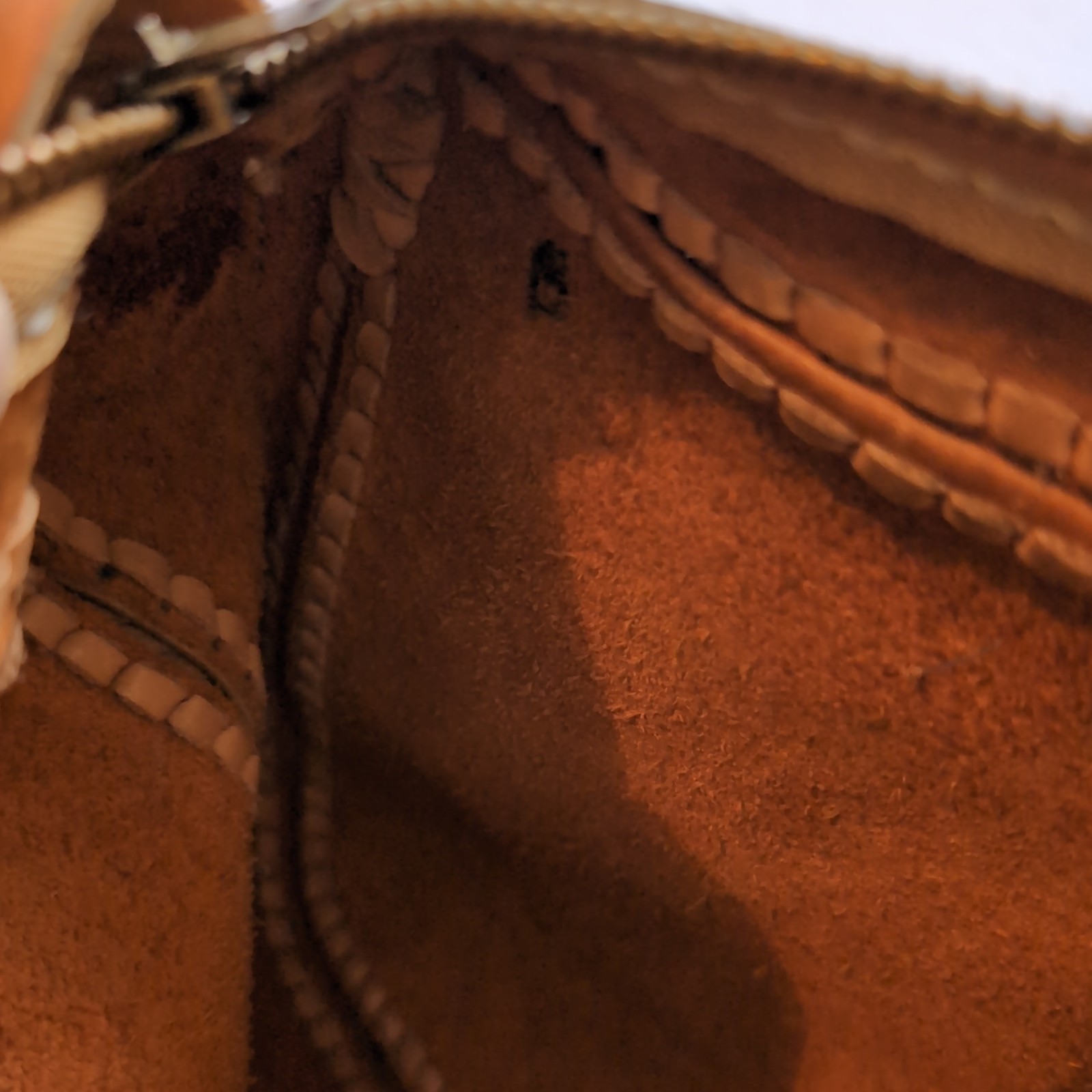 VTG 70s Tooled Handmade Soft Leather Whipstitch B… - image 14