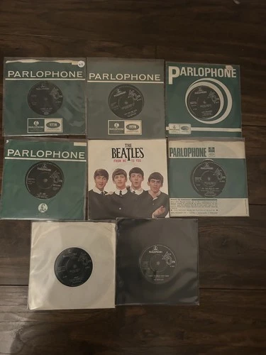 Vintage THE BEATLES Vinyl 7” Single 45 rpm Records 1960’s Job Lot Bundle x 8 UK