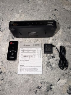 Rocketfish 4 Port 4K 60Hz HDMI Switch Box Black Model: RF G1501