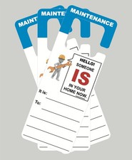 50 PCS Plastic Sign Maintenance Door Hanger Tags 9.5x3.5 Inch Property Rentals