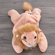 Ty Beanie Babies Roary the Lion Plush Stuffed Animal Tan Brown Vintage 1996