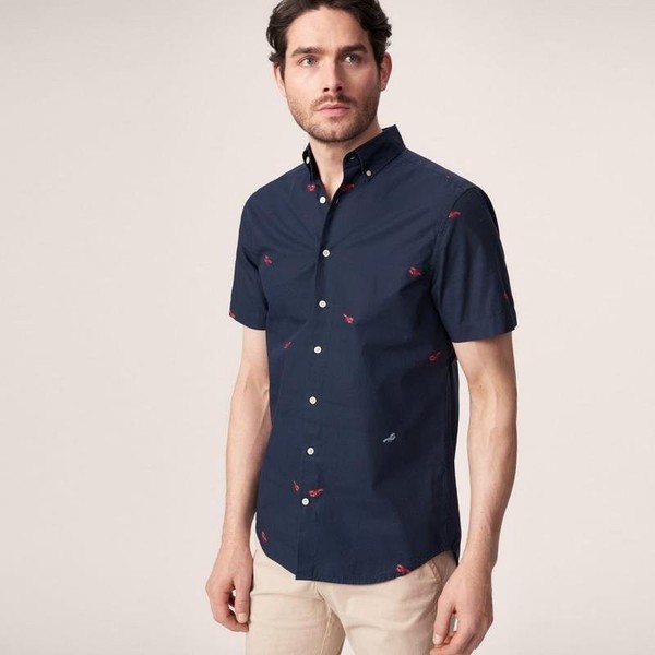 Men Gant Shirt Navy Cotton 34 / XS / 42
