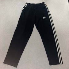 Adidas Women's Small Black White 3 Stripe Jogger Sweatpants Athletic Pants Logo