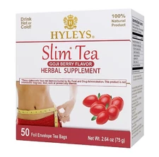 Slim Tea Weight Loss Herbal Supplement with Goji Berry Cleanse and Detox 50 Bags