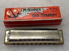 VTG M. Hohners Marine Band No. 34B Harmonica In Box Key Of C
