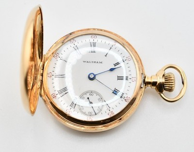 1903 Waltham 7 Jewel Open Face 14K Gold Pocket Watch #WATCH436