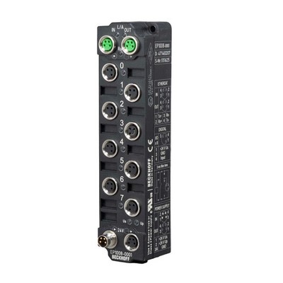 Beckhoff EP1008-0001 EtherCAT Box, 8-channel digital input, 24 V DC, 3 ms, M8
