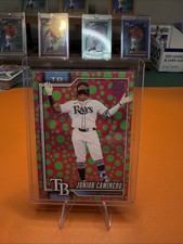 Junior Caminero 2026 Topps Series 1 Holiday Polka Dots Green/Pink Tampa Bay Rays