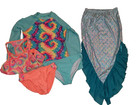💥 Girl's L 10-12 Swimsuit Lot Tie Dye Tankini Rash guard New Swim Suit Skirt — photo 2