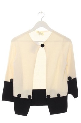 BLUOLTRE Cardigan Donna Giacca Taglia IT 42 nero-bianco sporco stile casual 