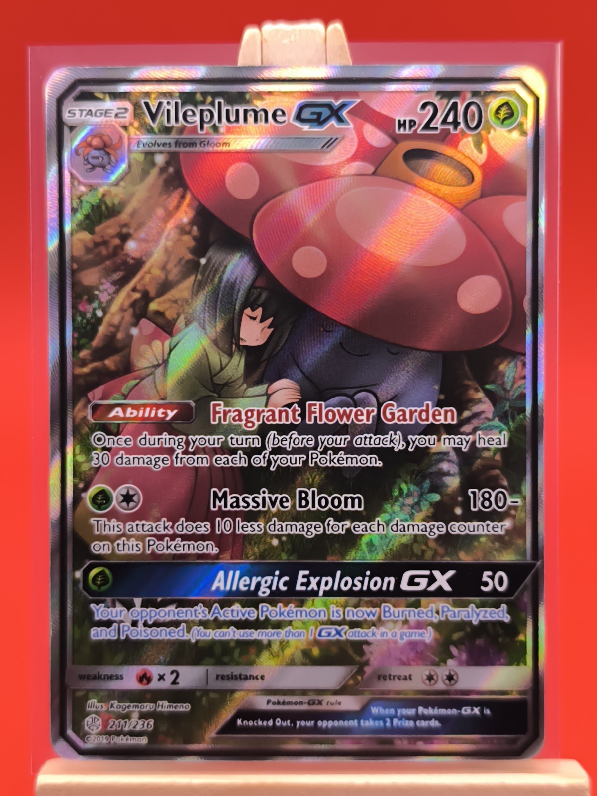 Vileplume GX 211/236 Cosmic Eclipse Alternate Art Ultra Rare Pokemon Card 