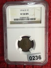1914-D Lincoln Wheat Small Cent NGC VF30 BN Bronze Cert 3338444-001 ref#236